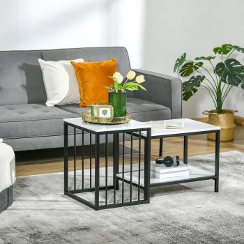 HOMCOM Modern Coffee Table Set of Two
