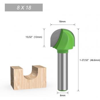 8mm Solid Carbide Round Nose End Mill
