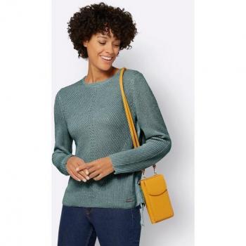 Pull de mode à col rond en chenille – Collection L, Jade Écru