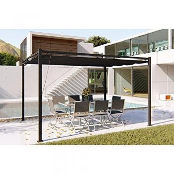 Gazebo 3x4 m in poliestere grigio