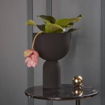 Cache-pot AYTM Torus Noir Ø 22 cm, hauteur 30,6 cm, fer
