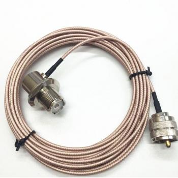 Cable Línea Rosa 5 m PL‑259 con conector UHF macho a hembra