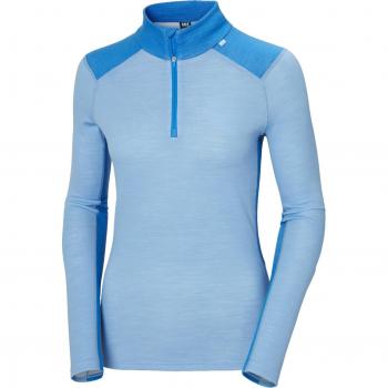 Helly Hansen Lifa Merino Midweight Damen Shirt Halbzip himmelblau