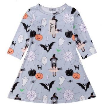 Long Sleeve Pumpkin Dress for Kids