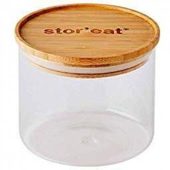Tarro de borosilicato con tapa de bambú 600 ml