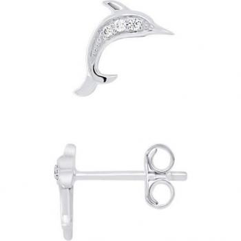 Dolphin Sparkle Earrings – LÉA & ARTHUR 925 Silver, ZrO₂ Accent