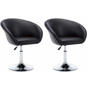 Velvet Touch Turnable Seating – Pair of Black Chairs