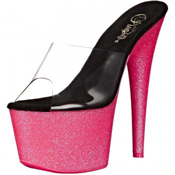 Pleaser Adore-701UVG Sandalen für Damen, Transparent