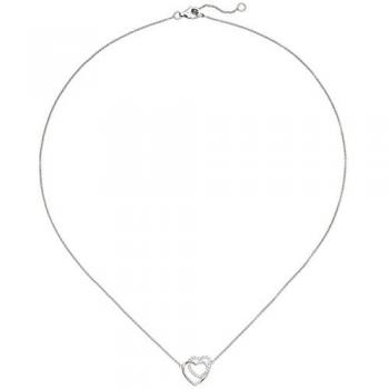Herz‑Collier aus 925 Sterling Silber, 45 cm Länge