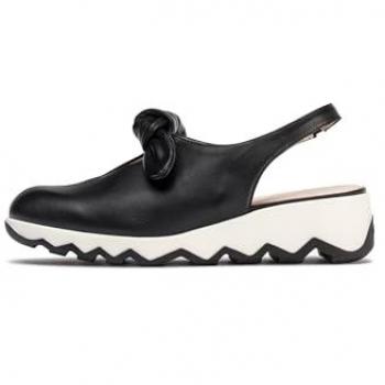 Calzado femenino Aixa Negro C‑7602, estilo plano y cordón