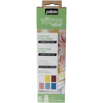 Pebeo Vitrea 160 Glass Paint 12 x 20ml Set Water Based Oven Bake Exploration NIB