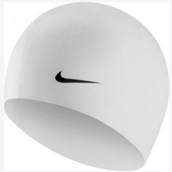 Gorro de natación Nike Solid Cap blanco gris