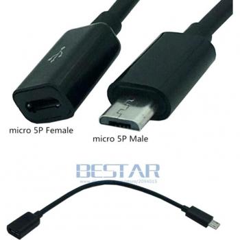 Micro USB 2.0 Male to Female Extension Cable 10CM