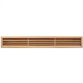 Grille de ventilation bois chêne – Profil encastré 21 mm, taille 80×550 mm