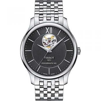 Orologio di lusso per uomini Tissot con movimento automatico, cassa in acciaio e cinturino in acciaio inox