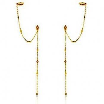 Silber‑Zirkonia Boho‑Ear Cuffs von Ania Haie – Gold Finish, One Size