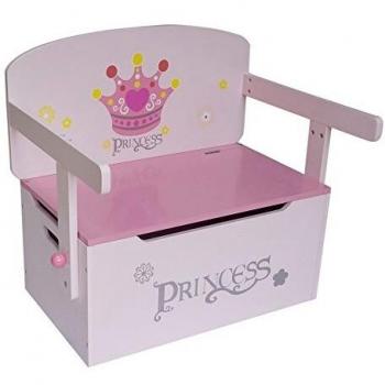Porta Giocattoli Convertibile Kiddi Style: Cassapanca Principesse Legno