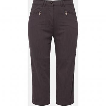 Pantaloni lunghi Mony con zip, Donna, Marrone, Taglia 62, Cotone, Ulla Popken