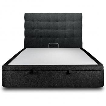 Lit coffre design Bouclette Noir 200x200 cm