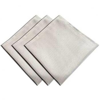 Bella Lot de 3 serviettes de table Soleil d'ocre 45 x 45 cm Blanc