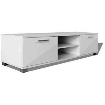 Modern High Gloss TV Stand with LED Lighting, 120x40.3x34.7 cm