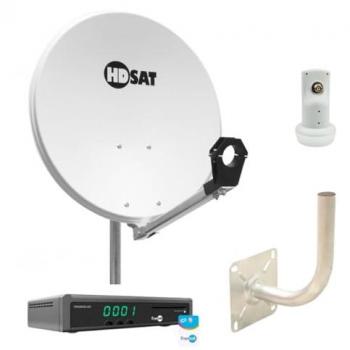 Pack Complet HDSAT Parabole Acier 60cm + Bras Déport 250mm
