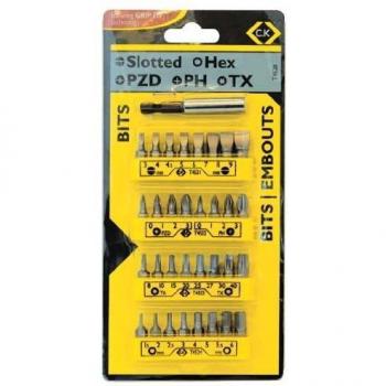Set Punte C.K T4520 33 Pezzi Crosssc (3-7) con Chiave a Bussola Magma