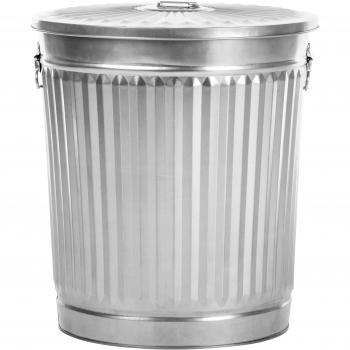 Stahlblech-Mülltonne Levivo, Aschebehälter, 48 cm Durchmesser