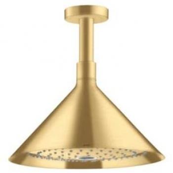Hansgrohe AXOR Starck 240 – Ducha Mural con Cable a Techo, Brushed Gold Optic