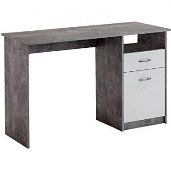 FMD Möbel Schreibtisch, Betonoptik, 123 x 50 x 76,5 cm