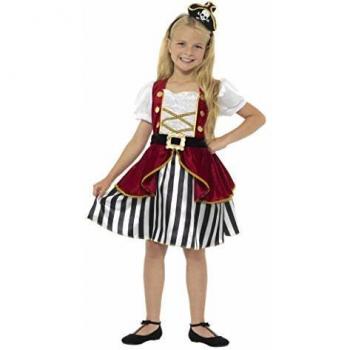 Costume de pirate rouge pour fille