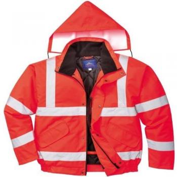 Portwest S463RERXL Hi-Vis Bomber Jacket, Regular, Size X-Large, Red