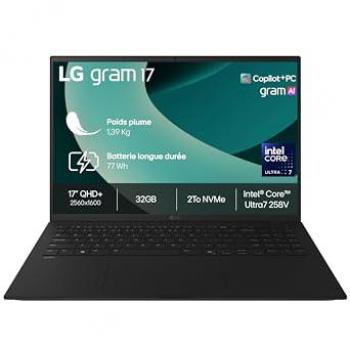 LG Gram 17 17Z90TL‑G.AU8BF – Intel Core Ultra 7, 32 Go, 2 To, Noir Obsidien (Copilot+)