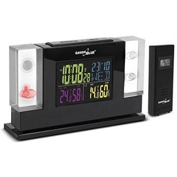 Green Blue GB140 Wireless Weather Station HoloGram 3D Crystal Outdoor Sensor Power Alarm