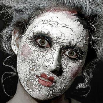 Weiße Schreckenscreme für Karneval & Party