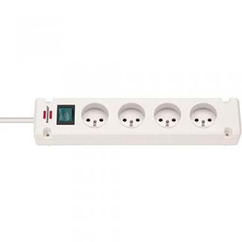 Bremounta Ciabatta 1,5 m H05VV‑F 3G1,5 Bianco con Interruttore 4 Uscite