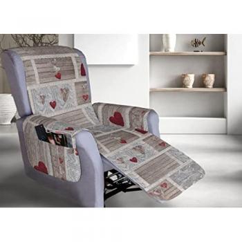 Copripoltrona Reclinabile Trapuntata Shabby Love Rosso