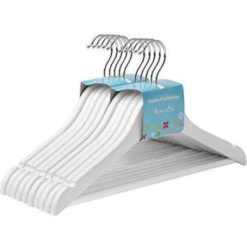 SONGMICS Holzbügel für Kinder, 10 Stück, 35 x 1,2 x 20 cm, rutschfest