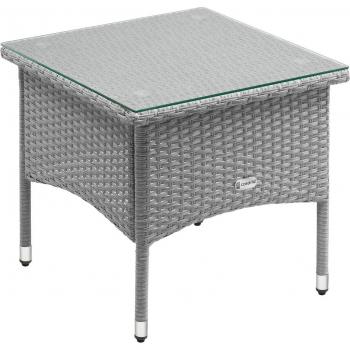 Table basse en polyrotin gris 50x50x45cm