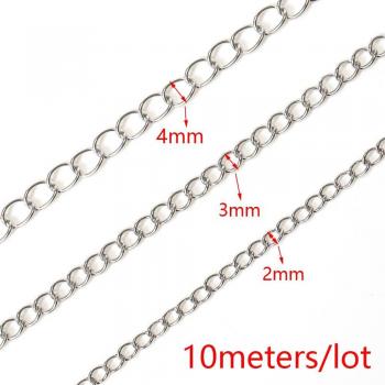 10 Meter Edelstahl Schmuckkette 1,8mm 2,5mm 3mm 4,2mm