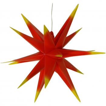 GURU SHOP Außenstern Kaspar, Weihnachtsstern, Ø 55 cm, 18 Spitzen, mit 7 m Kabel & LED