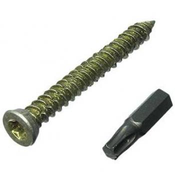 Heavy‑Duty 7.5mm × 122mm Concrete Screws + Cap Kit – Includes 100 TORX Bits