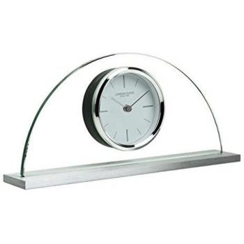 Customizable Silver Finish Mantel Clock