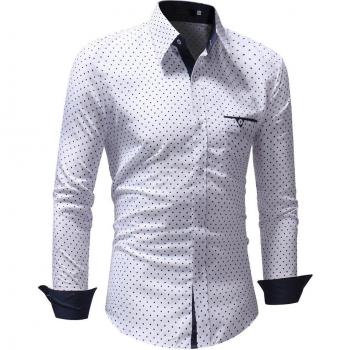 Männer Slim Fit Hemd mit Punkten
