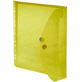 PP‑Dokumentenmappe A4 20 mm Falte, Klettverschluss, gelb, 10‑fach