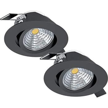 Dual 6 W 88 mm Aluminum Flush LED Downlights – Black (Pack)