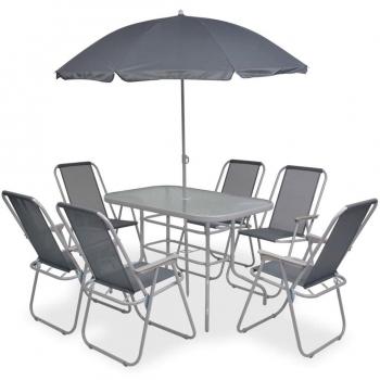 Alpine Grey Outdoor Dining Set – 8 Pieces