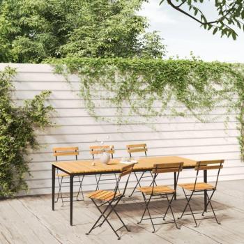 VidaXL 6 Folding Garden Chairs in Solid Acacia and Steel