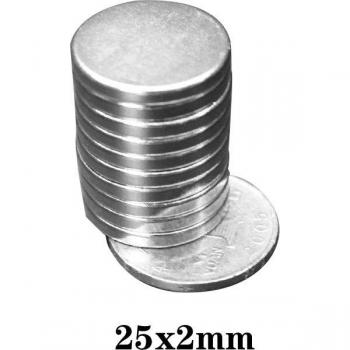 Neodymium 25x2mm Round Magnets