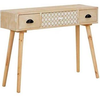 3-Drawer Console Table Solid Pinewood 100x30x73 cm